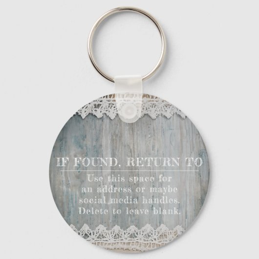 Porte-clés Rustic Barnwood Lace Branding Business Logo QR (Verso)