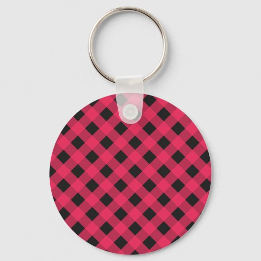 Porte-clés Rustic Buffalo Check Plaid Monogramme Noël (Verso)