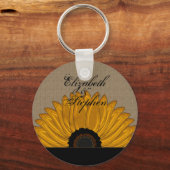Porte-clés .Rustic Country Burlap Sunflower Wedding Faveurs (Recto)