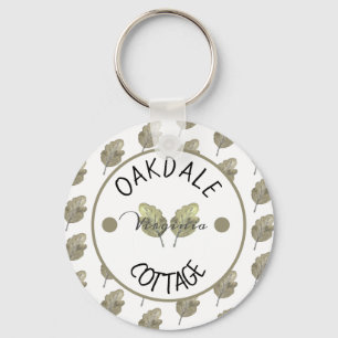 Porte-clés Rustic Location Cabine Cottage Feuilles botaniques