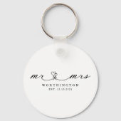 Porte-clés Rustic M. et Mme Newlyted Mariage Gift (Recto)
