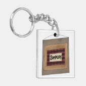 Porte-clés Rustic Minimalist Simplify Word Art Sign (Devant gauche)