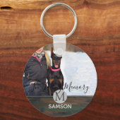 Porte-clés Rustic Pet Memorial PHOTO - En Mémoire Amoureuse (Recto)