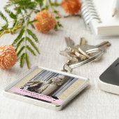 Porte-clés Rustic Pink Félicitations Graduation Photo (Côté)