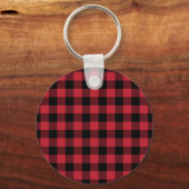 Porte-clés Rustic Red and Black Buffalo Plaid Flannel (Recto)