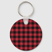 Porte-clés Rustic Red and Black Buffalo Plaid Flannel (Verso)