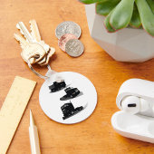 Porte-clés Rustic Trois Camions Noirs Conception Vintage Cami