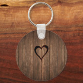 Porte-clés Rustic Wood Burning Heart Print (Recto)