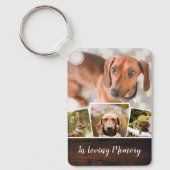 Porte-clés Rustic Wood Photo Collage Pet Memorial (Recto)