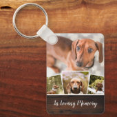 Porte-clés Rustic Wood Photo Collage Pet Memorial (Recto)