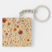 Porte-clés Rustique Automne vibes d'automne & Monogramme flor (Dos)