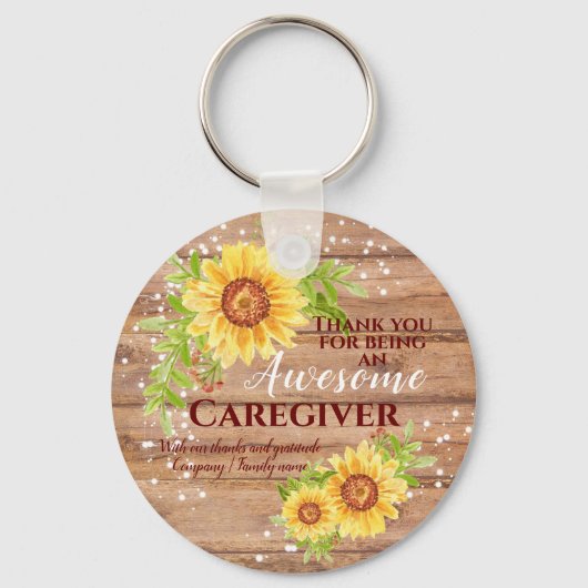 Porte-clés Rustique Awesome aideur floral tournesol (Recto)