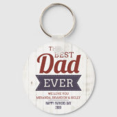 Porte-clés Rustique Meilleur papa Jamais Père`s Photo (Recto)