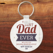 Porte-clés Rustique Meilleur papa Jamais Père`s Photo (Recto)