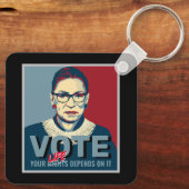 Porte-clés Ruth Bader Ginsburg Pro-Choice Vote 2024 Femmes (Verso)