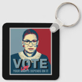 Porte-clés Ruth Bader Ginsburg Pro-Choice Vote 2024 Femmes (Dos)