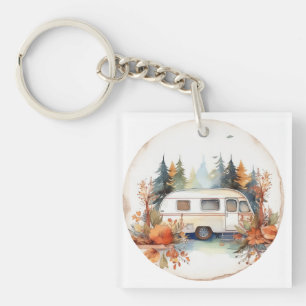 Porte-clés RV Camping dans les Bois, RV camper