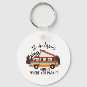 Porte-clés RV Camping Tent Trailer Home est l'endroit où vous