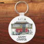 Porte-clés RV Cute Popup Camper Travel Trailer (Recto)