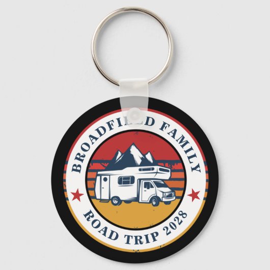 Porte-clés RV Road Trier Famille Réunion Aventure Rétro (Recto)