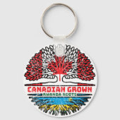 Porte-clés Rwanda Rwandais Canadian Tree Roots Drapeau (Verso)