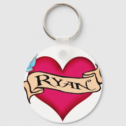 Porte-clés Ryan - Custom Heart Tattoo T-shirts & Gifts (Recto)