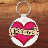Porte-clés Ryan - Custom Heart Tattoo T-shirts & Gifts (Recto)