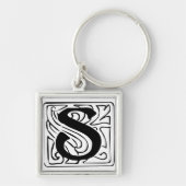 Porte-clés S Monogramm schwarz weiß Schlüsselanhänger (Devant)