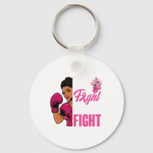 Porte-clés Sa Lutte Est Ma Lutte Cancer Du Sein Boxe Noir A