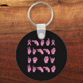 Porte-clés Sa Lutte Est Ma Lutte Langue Des Signes Cancer Du  (Recto)