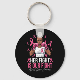 Porte-clés Sa Lutte Est Notre Lutte Cancer Du Sein Rose Boxe