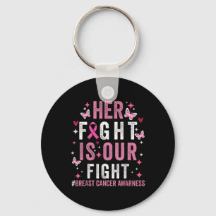 Porte-clés Sa Lutte Est Notre Lutte Pink Ribbon Cancer Du Sei