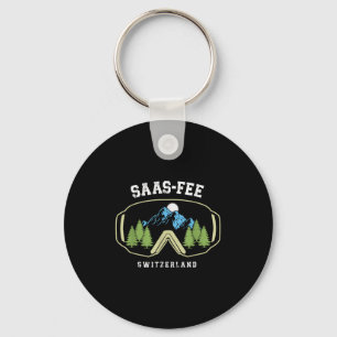 Porte-clés Saas-fee Lunettes de Ski Station de Suisse Alpes S