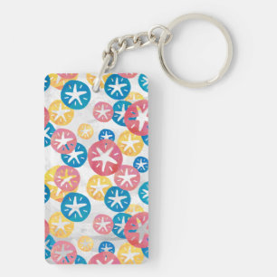 Porte-clés Sable Dollar Jaune Rouge Bleu Motif