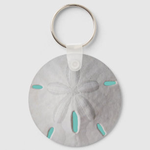 Porte-clés Sable dollar océan plage été turquoise blanc