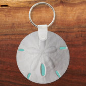 Porte-clés Sable dollar océan plage été turquoise blanc (Recto)