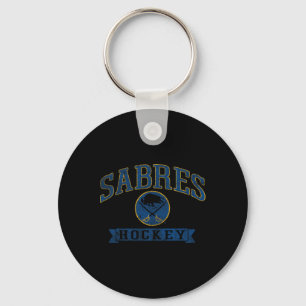 Porte-clés Sabres de Buffalo Vintage Hockey Blanc Officiel de
