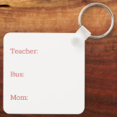 Porte-clés Sac à dos d'enfant personnalisé Balise Scolaire Bu (Verso)