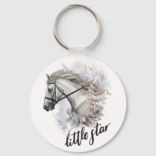 Porte-clés Sac à main avec dessin à la main de cheval avec de