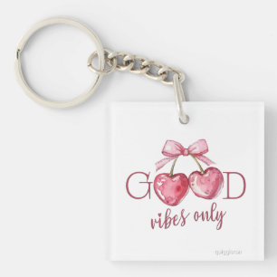 Porte-clés Sac à main en toile à cœur rose, sac de citations 