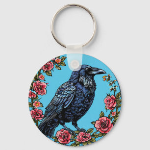 Porte-clés sac corbeau noir, charme pour amoureux
