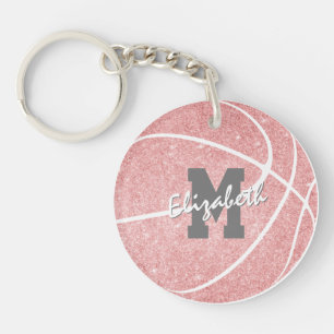 Porte-clés sac de basket-ball rose