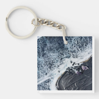 Porte-clés sac fourre-tout en cristal d'énergie océanique art