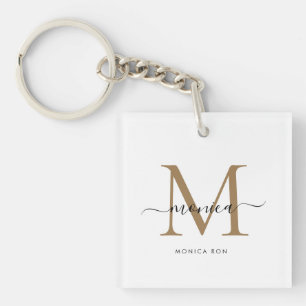 Porte-clés Sac fourre-tout personnalisé avec monogramme