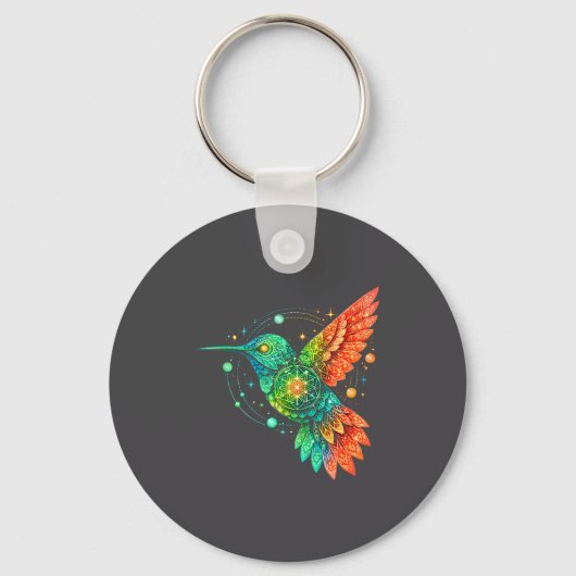 Porte-clés Sacred Geometry Hummingbird Mystic Celestial Desig (Recto)