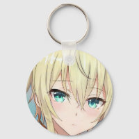 Sad blond girl green eyes anime manga