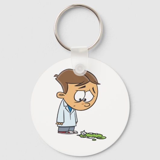 Porte-clés Sad Boy Scientist avec Broken Experiment (Recto)