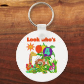 Porte-clés Safari 4e anniversaire Tshirts et cadeaux (Recto)