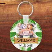 Porte-clés Safari Animaux sauvages un anniversaire (Recto)