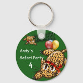 Porte-clés Safari ultra mignon Leopard Invitations d'annivers (Recto)